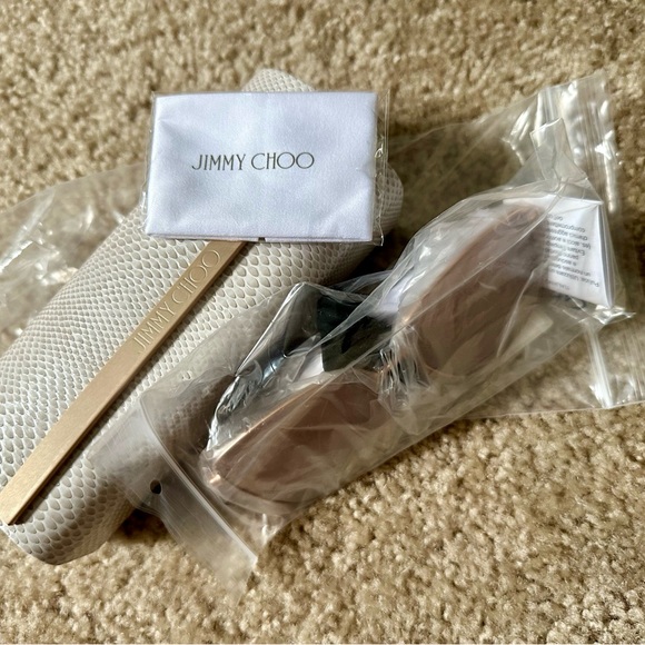 Jimmy Choo | LAVI 60mm Sunglasses in Gold Havana w/ Brown Gradient & Flash Lense - Picture 11 of 12